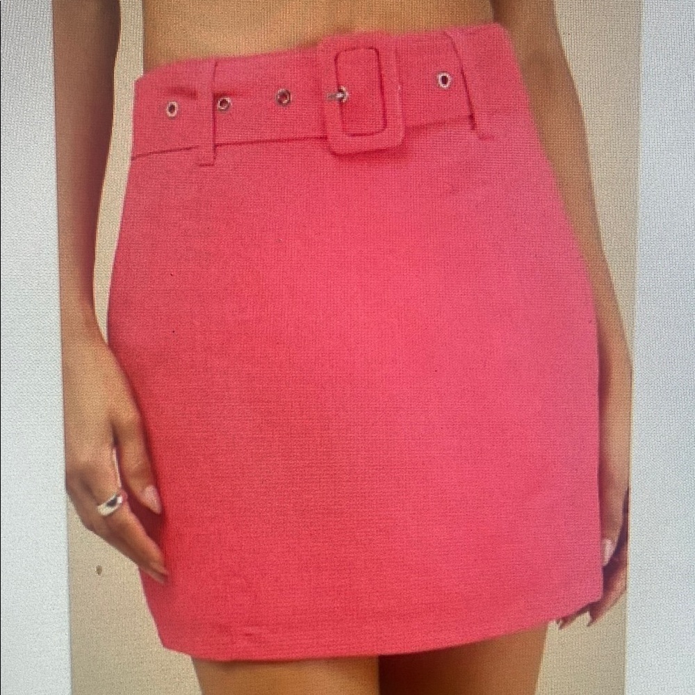Lulus Trendsetting Option Hot Pink Belted High-rise Mini Skirt - Size M